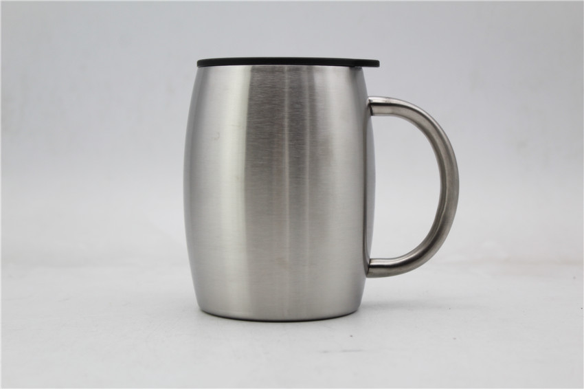 Insulated Stainless Steel Coffee Mug with Lid and Handle 14 oz.- BPA-Free Spillproof Lid