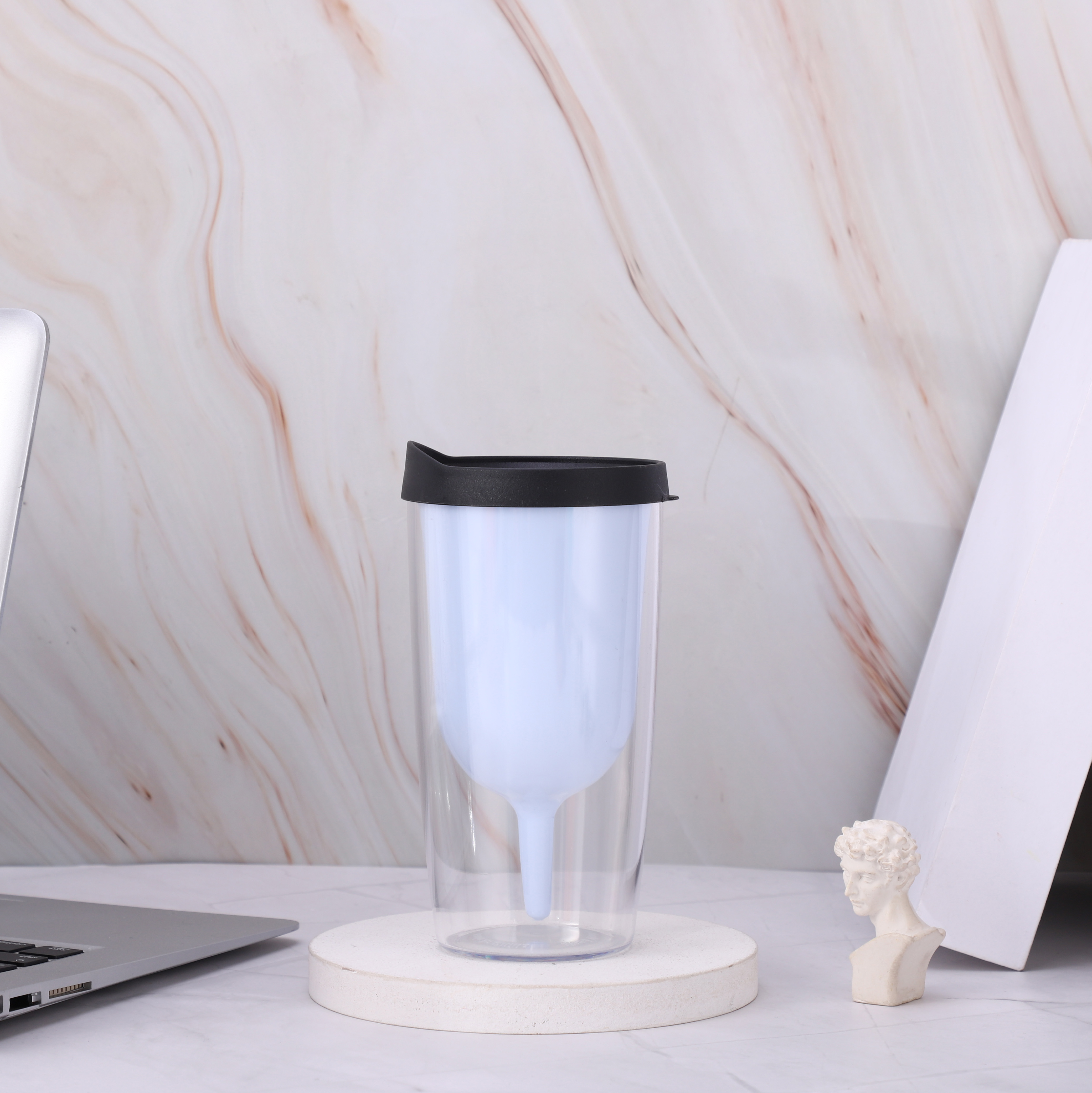 In Stock Ready to Ship 10oz Double Wall Insulated Plastic Red Wine Glass Tumbler Beer Wine Tumbler Adult Sippy Cup