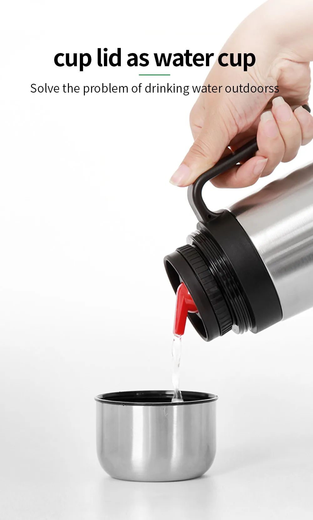 1000ml yerba Companion Cup thermos flask Stainless steel vacuum insulated thermos flask with folding suction nozzle
