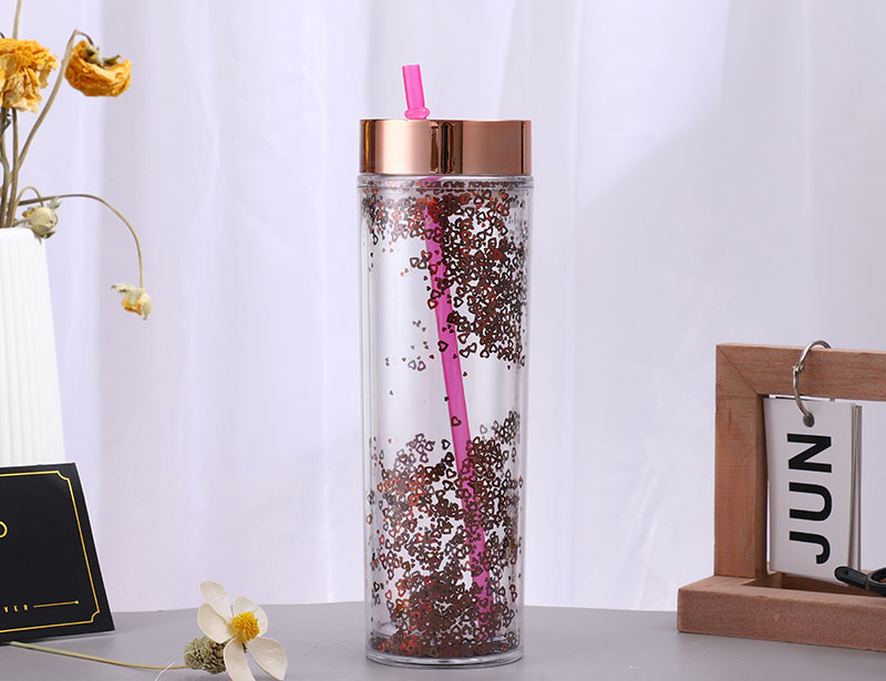 Acrylic Skinny Tumbler with Sequin