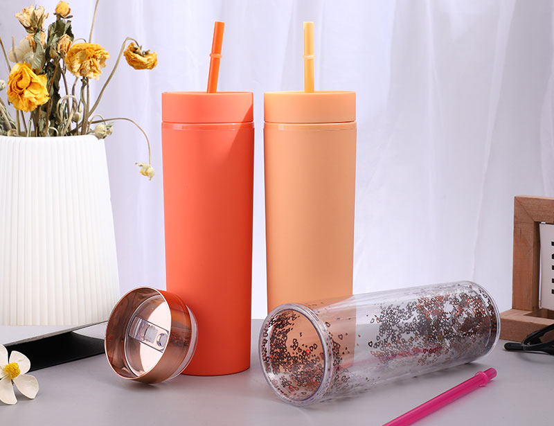 Acrylic Skinny Tumbler with Sequin