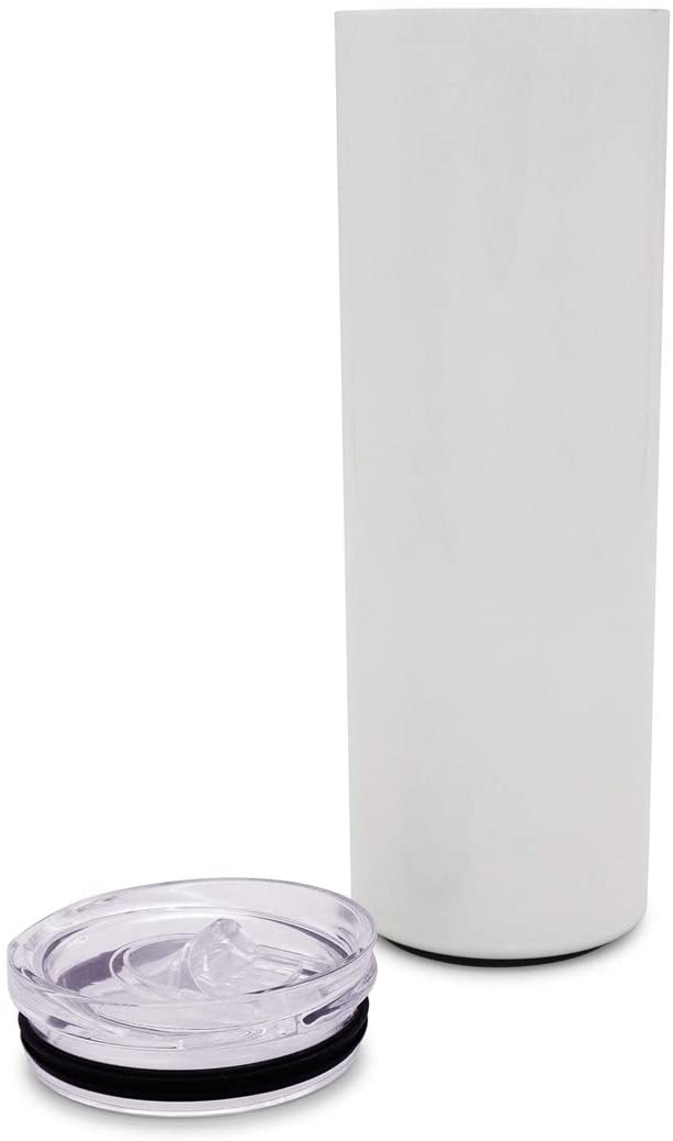 20oz Sublimation Blank White Skinny Tumbler Stainless Steel Insulated Water Bottle Double Wall Vacuum Travel Cup With Sealed Lid and Straw