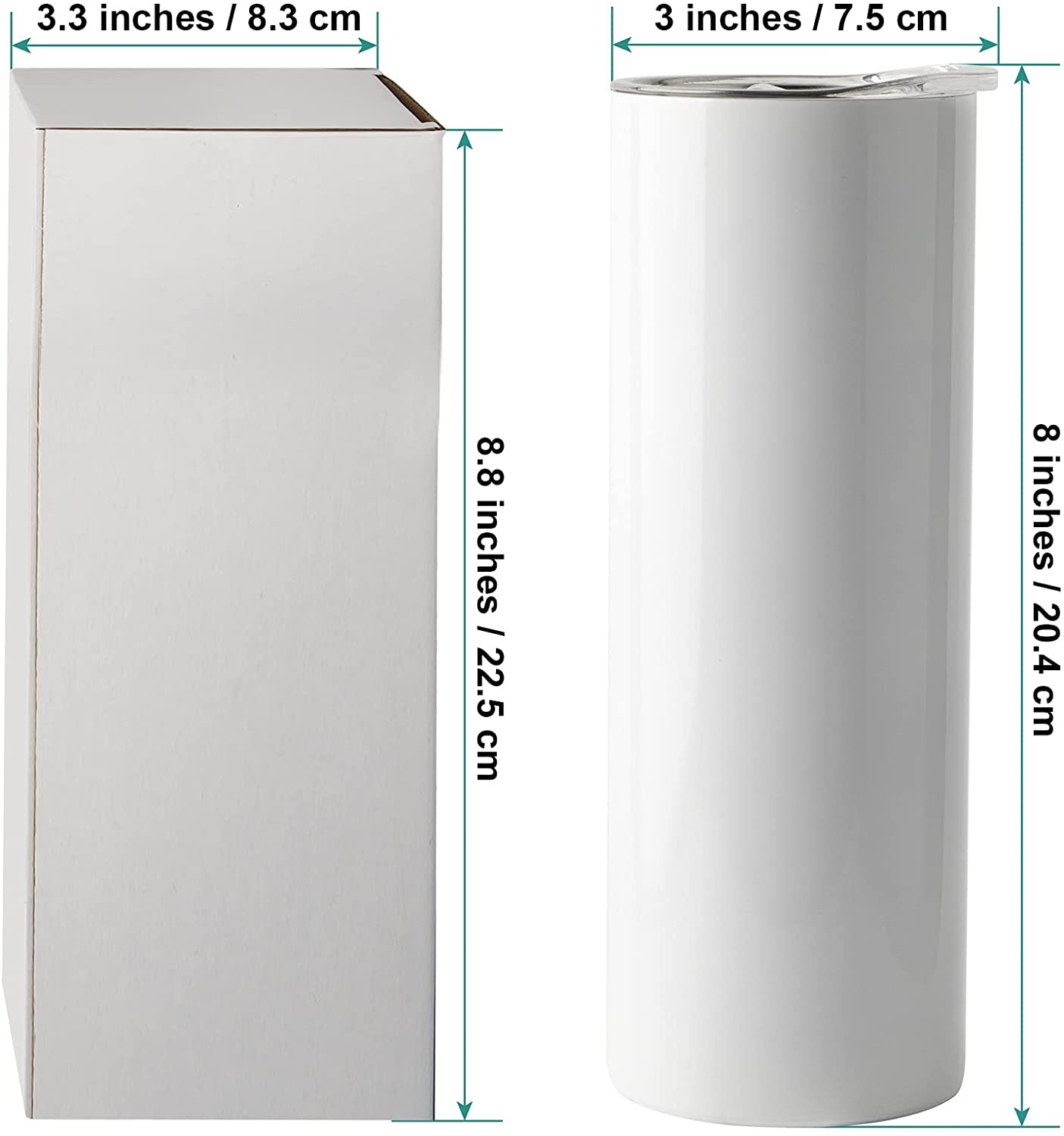 4 Pack Sublimation Tumblers 20 Oz Skinny for Cricut Mug Press, iSTOYO Blank Straight Skinny Sublimation Tumbler with Leak-Proof Lids Double-Walled Stainless Steel Insulated