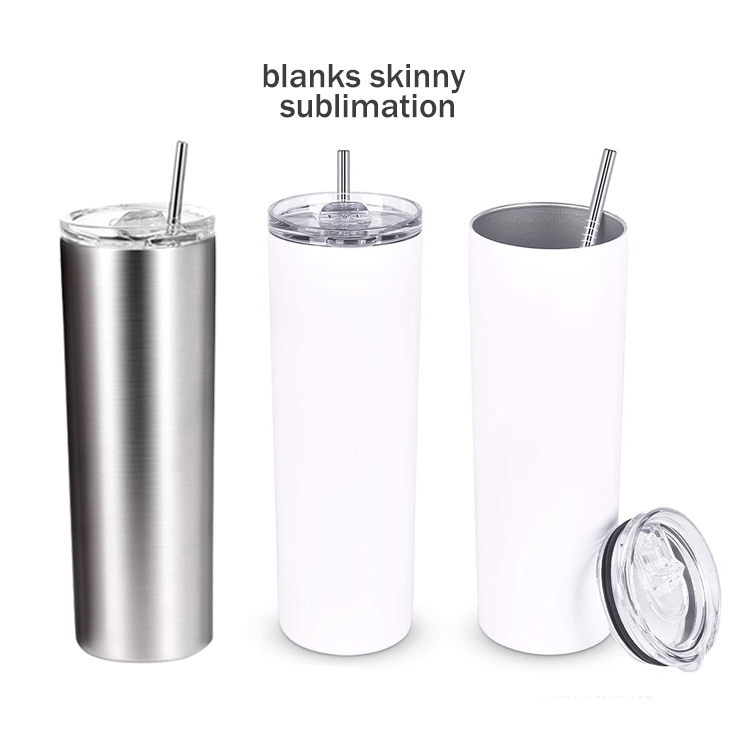 4 Pack Sublimation Tumblers 20 Oz Skinny for Cricut Mug Press, iSTOYO Blank Straight Skinny Sublimation Tumbler with Leak-Proof Lids Double-Walled Stainless Steel Insulated