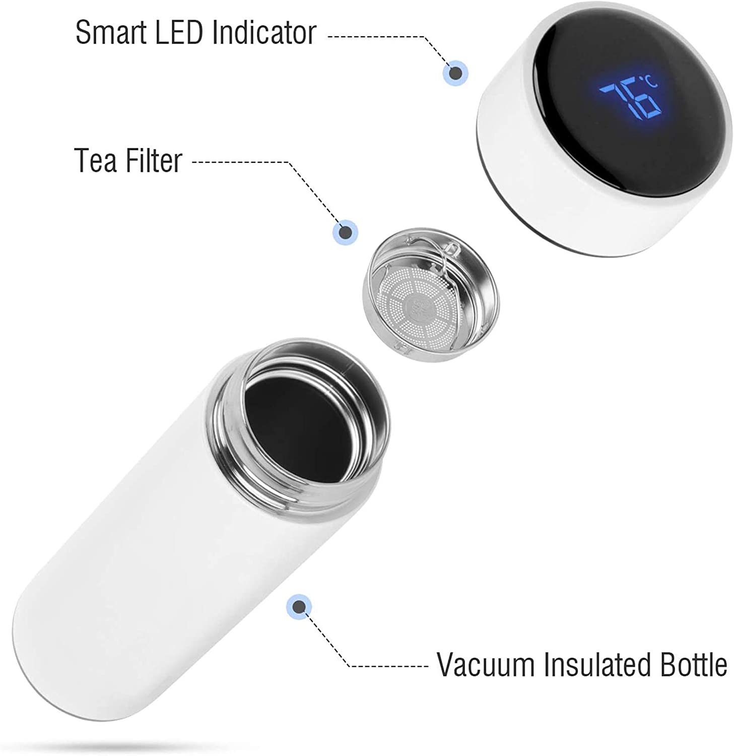 Stainless Steel Vacuum Flask Smart Kettle LCD Touch Screen Display Temperature, Glass&Bottle, Products