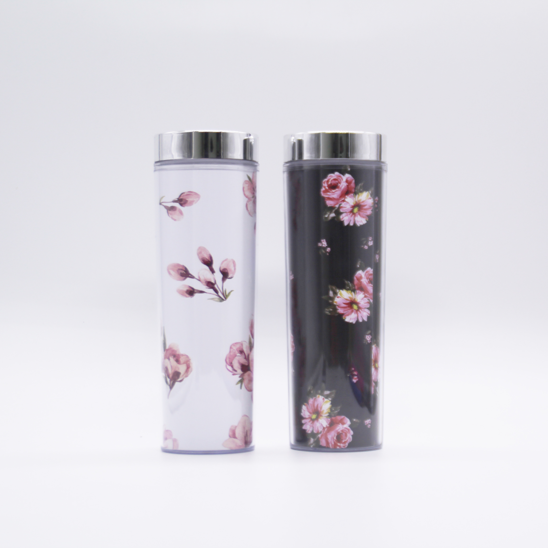 16oz Double Wall Clear Acrylic Skinny Tumbler With DIY paper Insert