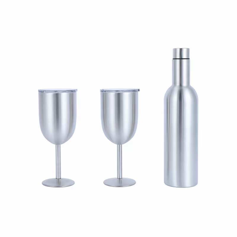 25oz red wine bottle tumbler sets insulated stemless tumbler bottle  double wall wine cup set
