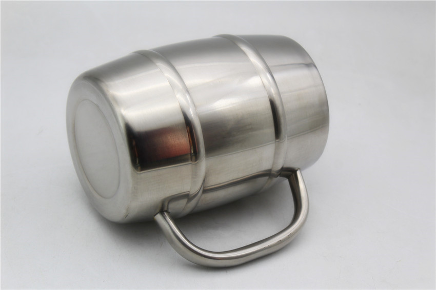 BARREL Double Wall Insulated Stainless Steel Beer mug,400ml Engravable coffee Mug