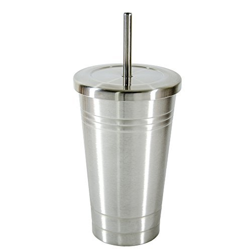 Insulated stainless steel tumbler 16oz Double Wall Tumbler with Straw