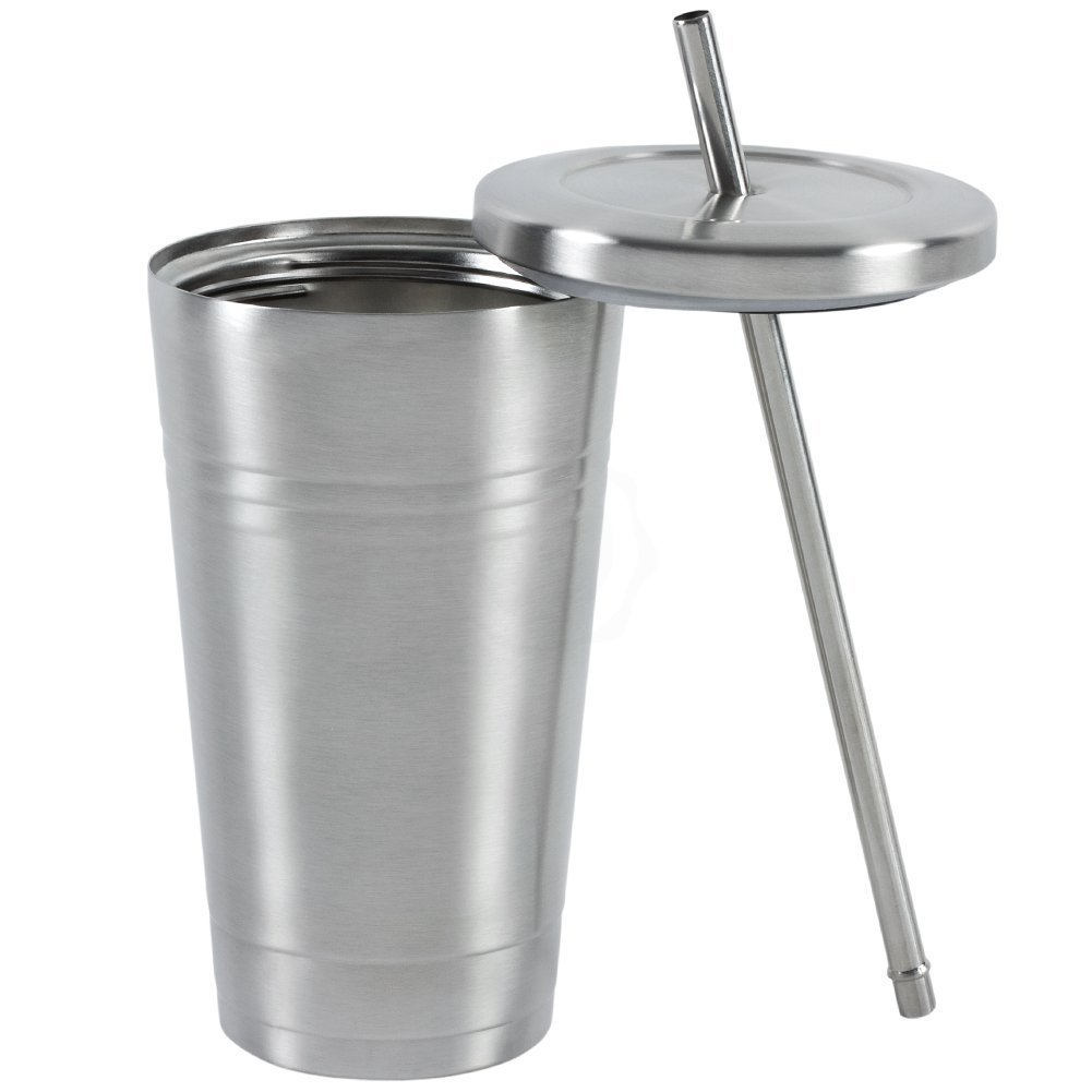 Insulated stainless steel tumbler 16oz Double Wall Tumbler with Straw