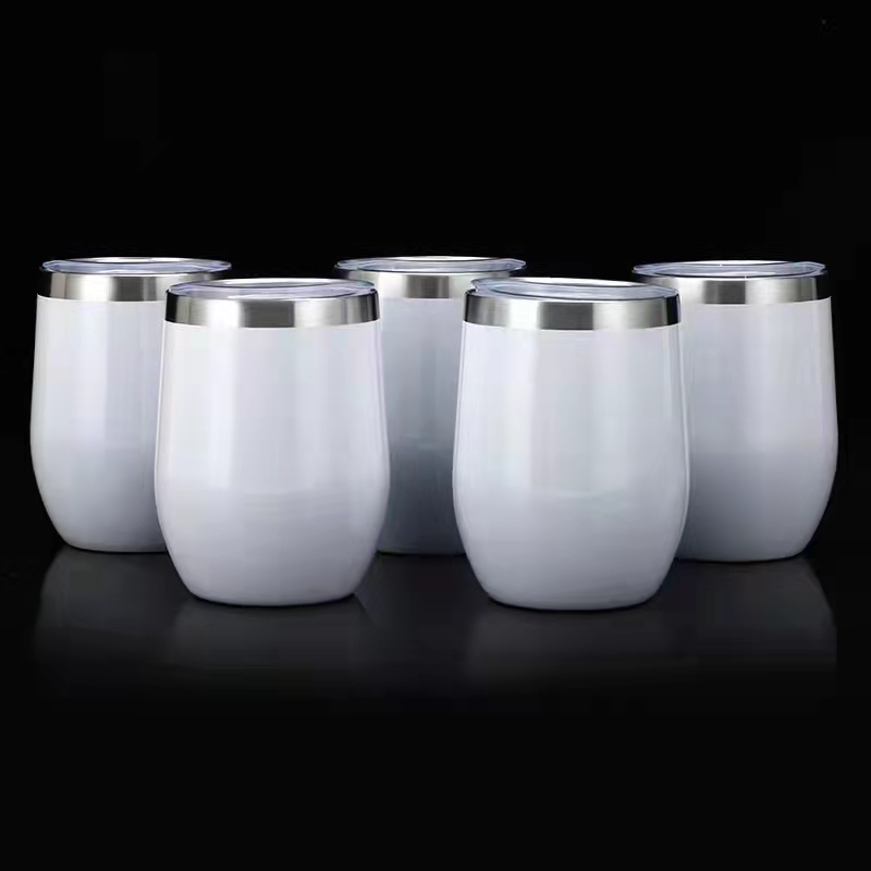 12oz Double Wall Vacuum Wine Tumbler Stainless Steel Tumbler Cup with Lids and Straws