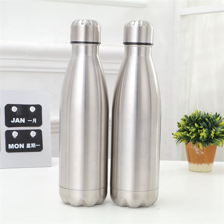 stainless steel single wall cola shape flask water bottle 350ml 500ml 600ml 750 ml and 1000ml