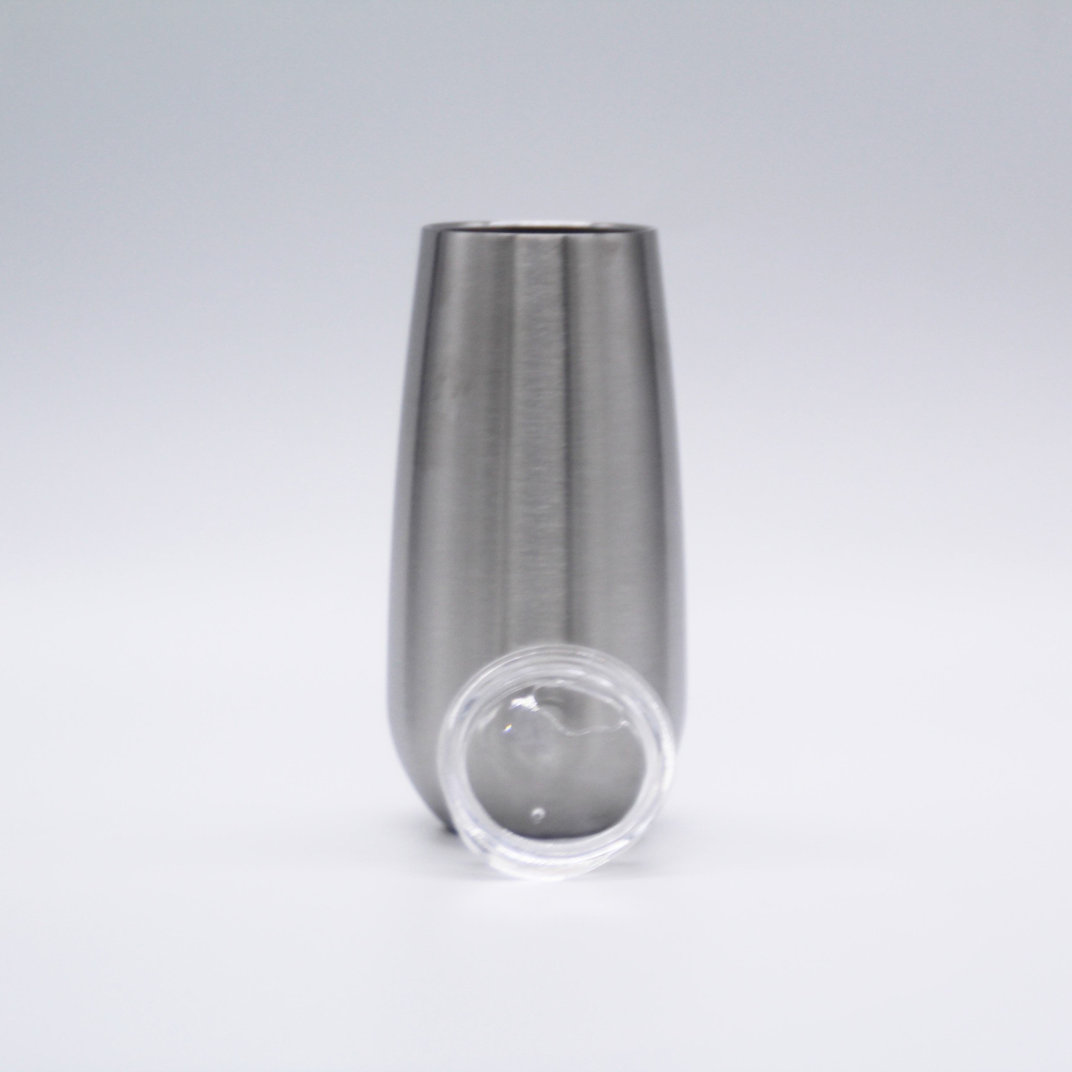 6oz Double wall stainless steel Champagne glass Vacuum Insulated stemless wine mugs with lid