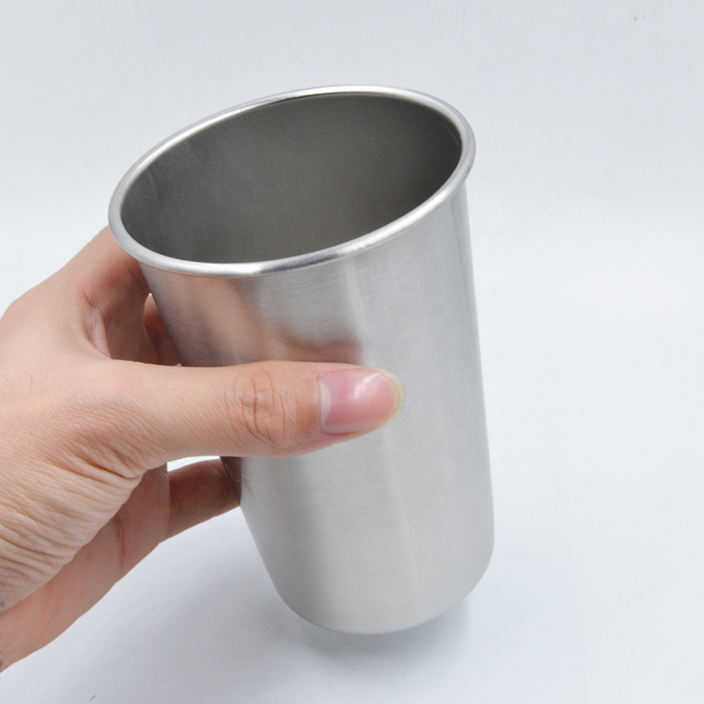 16 oz Metal Pint Cup Tumbler Collapsible Single Wall Beer Drinking Cups