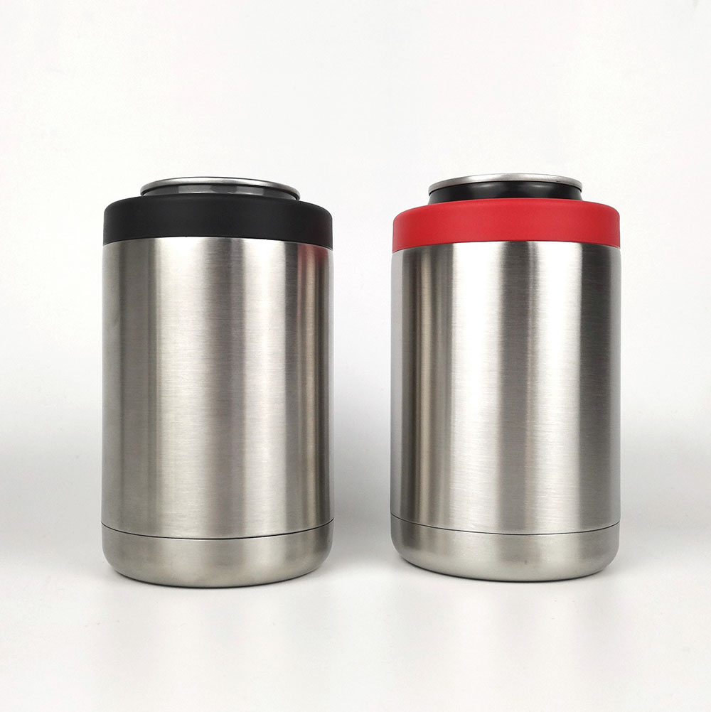 Multifunct Can Cooler with 2 lids for Beer Hard Seltzer Stainless Steel 12oz Sleeve Double Wall Vacuum Insulated Drink Holder