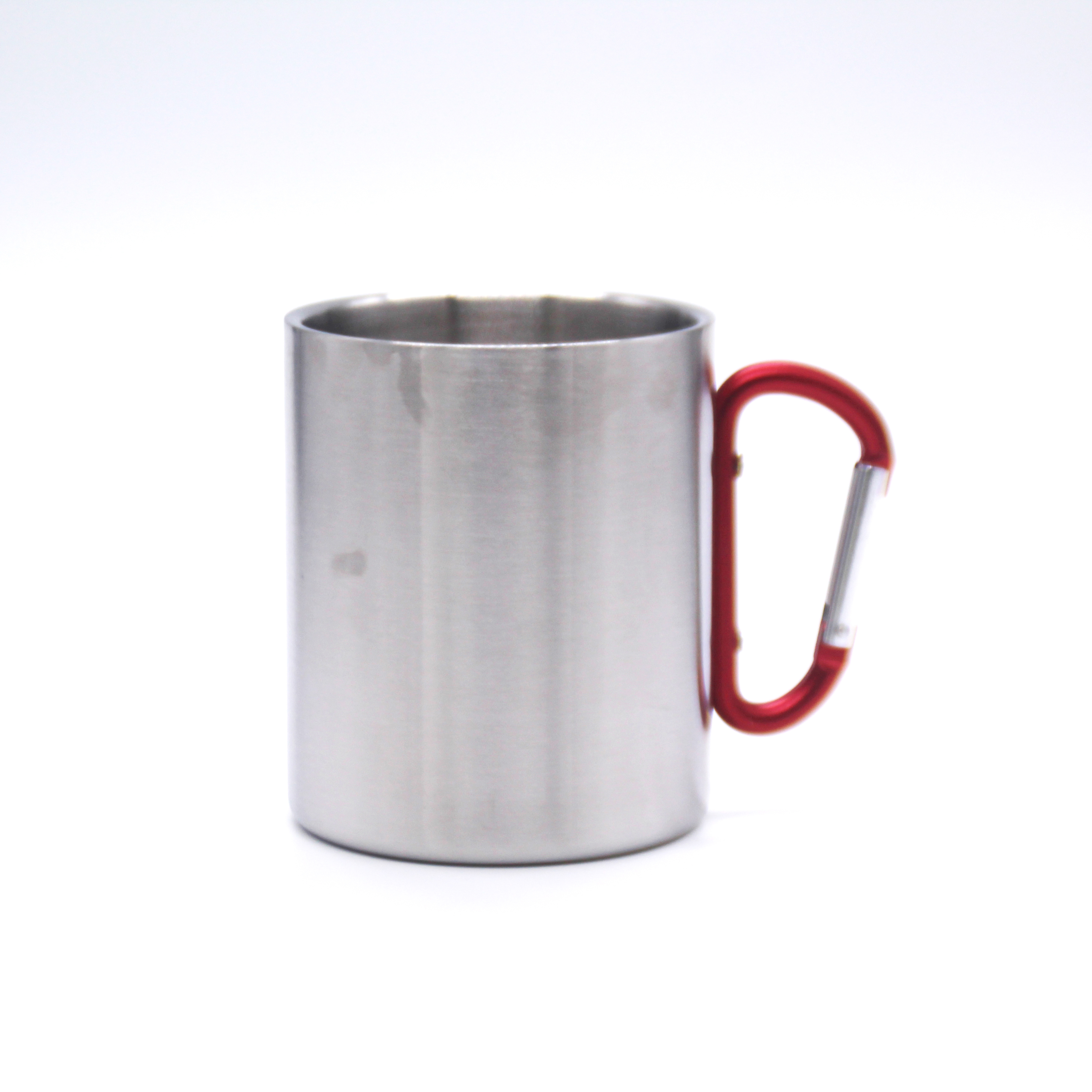 10oz Stainless steel travel mug tumbler cup with handle ,Double wall insulated coffee travel tumbler cup with carabiner