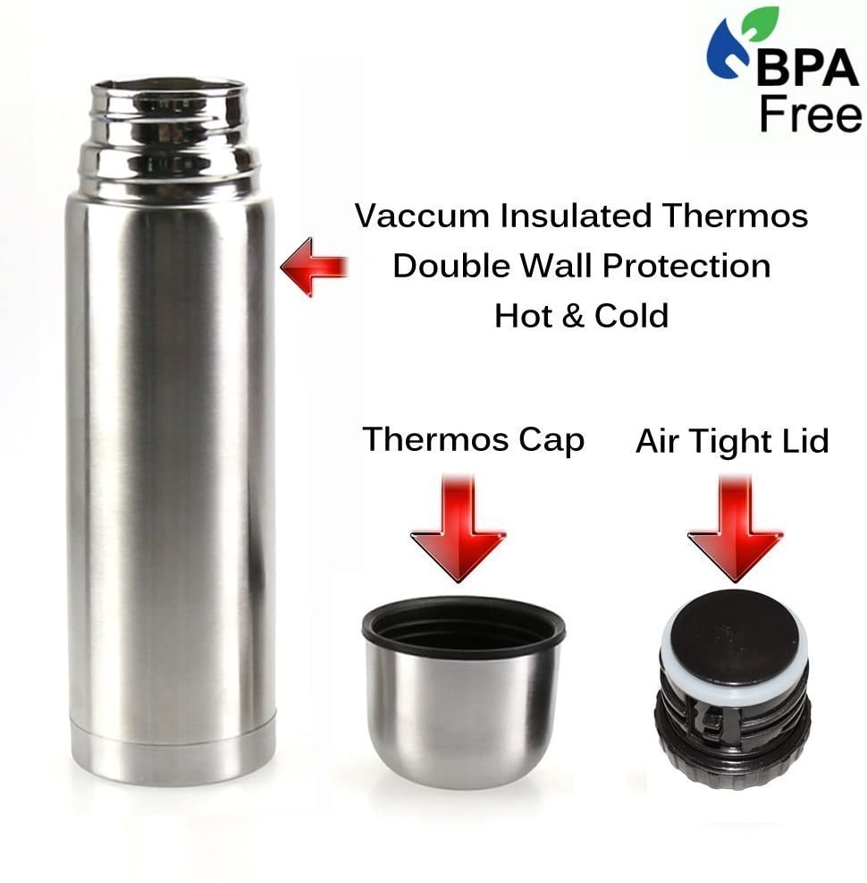 Best Stainless Steel Coffee Thermos, BPA Free, New Triple Wall Insulated, Hot & Cold for Hours, Perfect for Biking, Backpack, Camping, Office or Car (17 OZ/500ML)