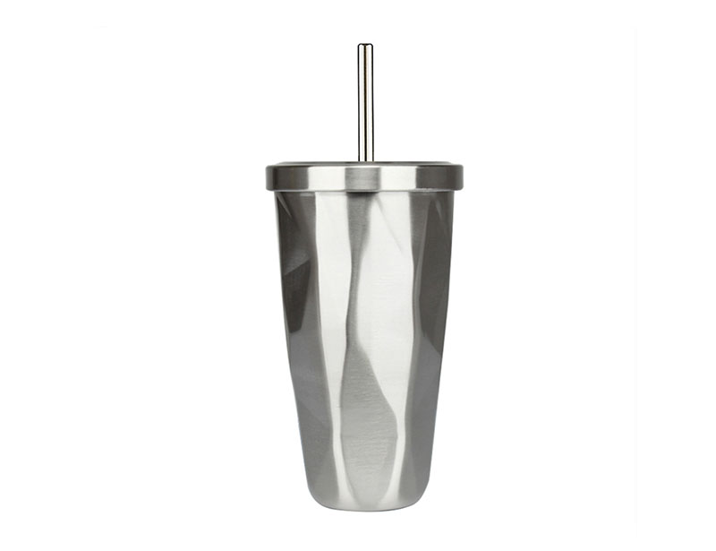 Insulated Double Wall Personalized Tumblers Cups Color Change Stainless Steel Coffee Tumbler With Straw