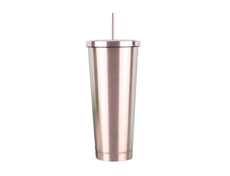 Custom Vacuum Sealed Double Wall Coffee Cup Stainless Steel Vacuum Insulated Tumbler with Lid & Straw
