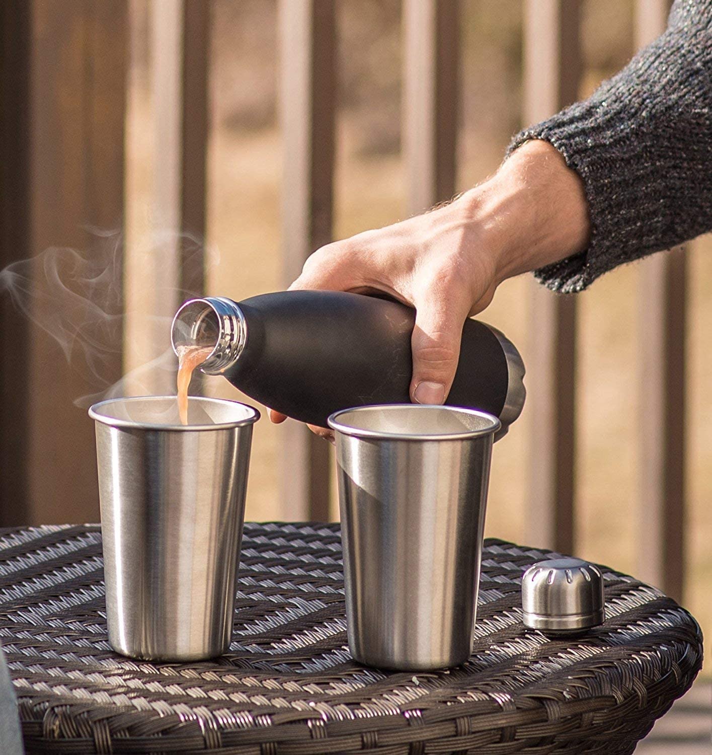 16 Ounce Stainless Steel Pint Cups - Stackable Pint Cup Tumblers For Travel – Metal Cups For Drinking Outdoors - 16 Oz Reusable Steel Cups