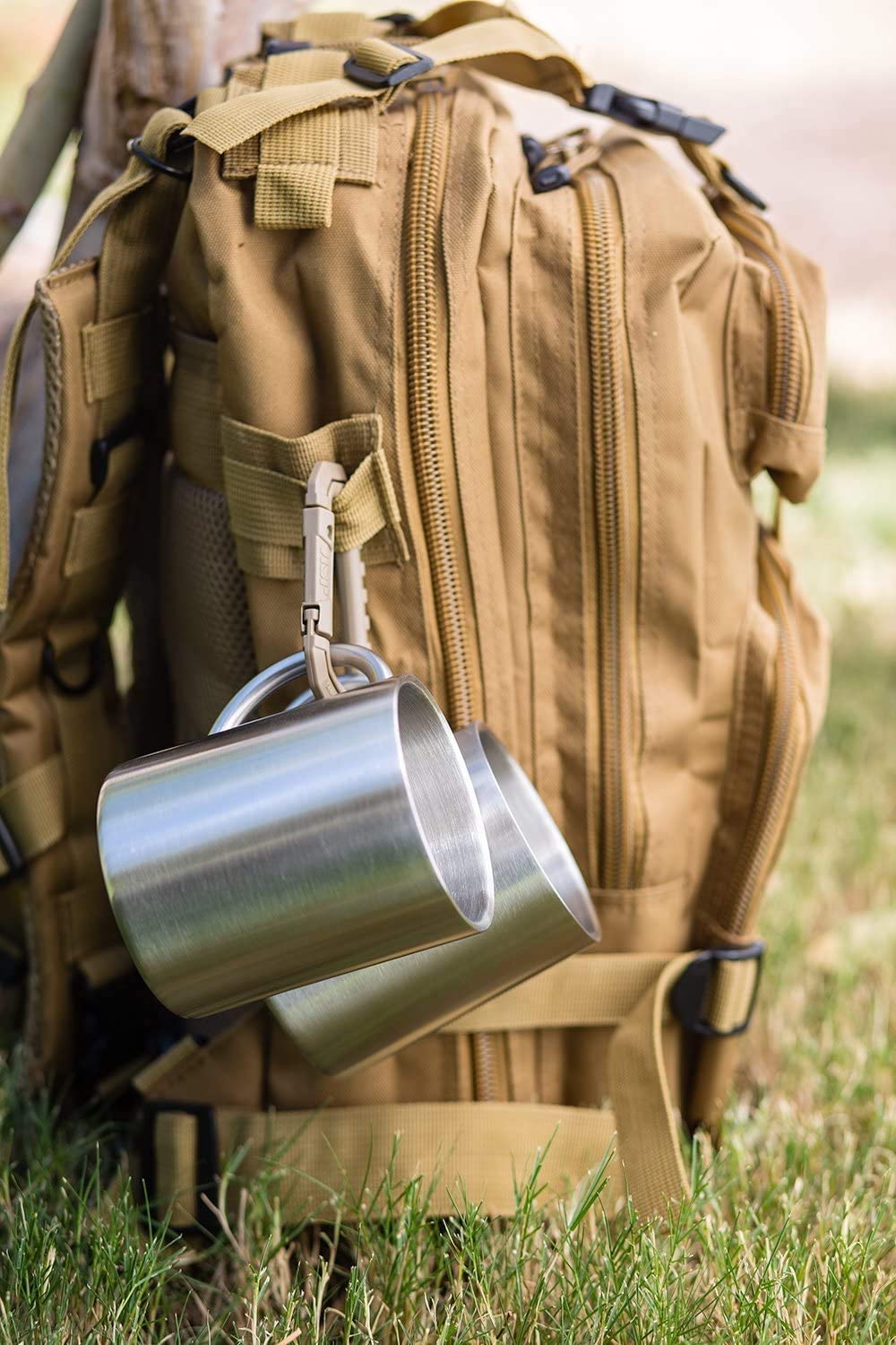 Stainless Steel Double Walled Mugs: 100% BPA Free,15 oz Metal Coffee & Tea Cup Mug - Insulated Cups with Handles Keep Drinks Hot or Cold Longer - Durable for Camping