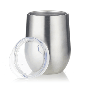12oz Double wall stainless steel stemless wine tumbler with lid