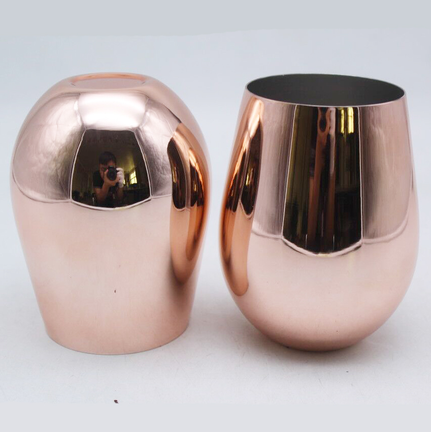 12oz single wall 304 stainless steel wine tumbler custom egg shaped wine cup