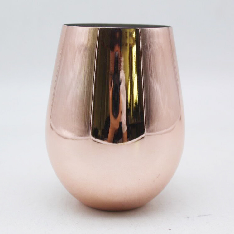 12oz single wall 304 stainless steel wine tumbler custom egg shaped wine cup