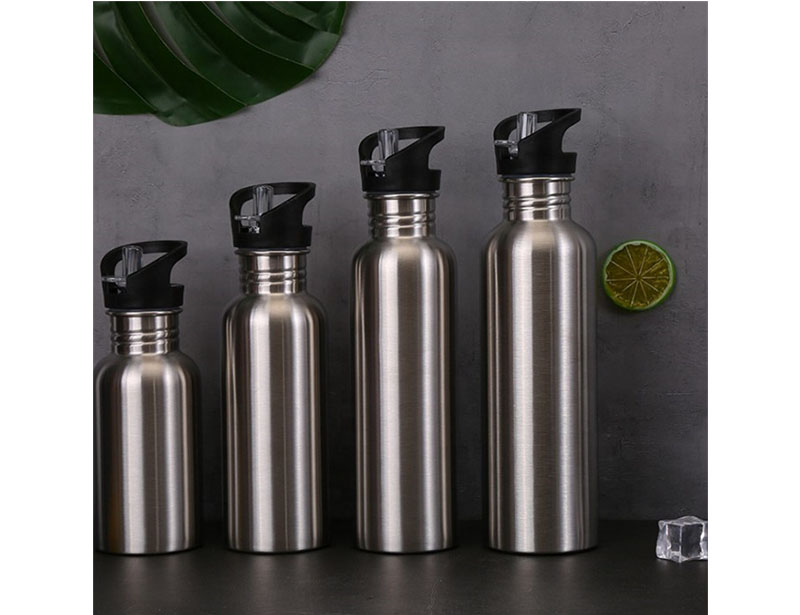 Leakage Proof Sports Water Bottle Drinking Water Flask Single Walled Stainless Steel Water Bottle