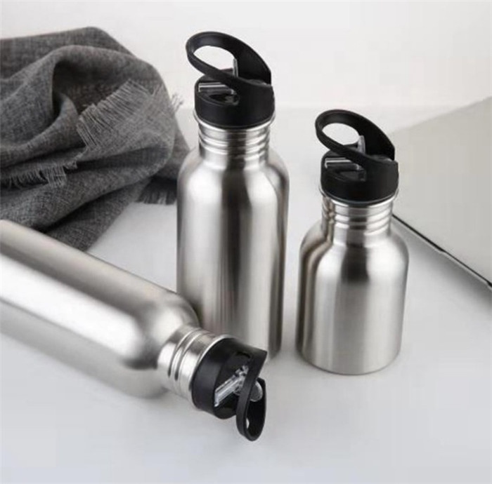 Leakage Proof Sports Water Bottle Drinking Water Flask Single Walled Stainless Steel Water Bottle