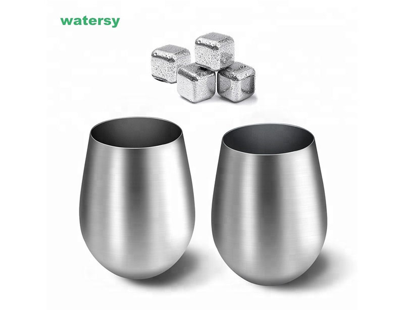 Christmas gift 18oz double wall stemless wine tumbler with lid