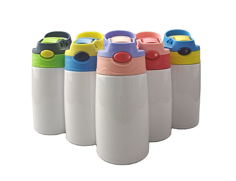 12oz Double Walled Coffee Skinny Kid Tumbler With Straw Stainless Steel Vacuum Insulated Sublimation Blanks Skinny Tumbler Cups