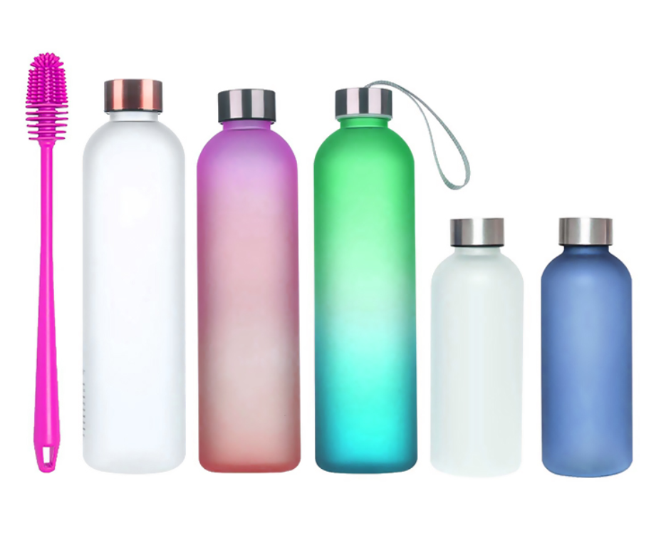 500ml/1L Time Marker Leak Proof Tritan Motivational Bicycle Product Tritan Sport  Water Bottle