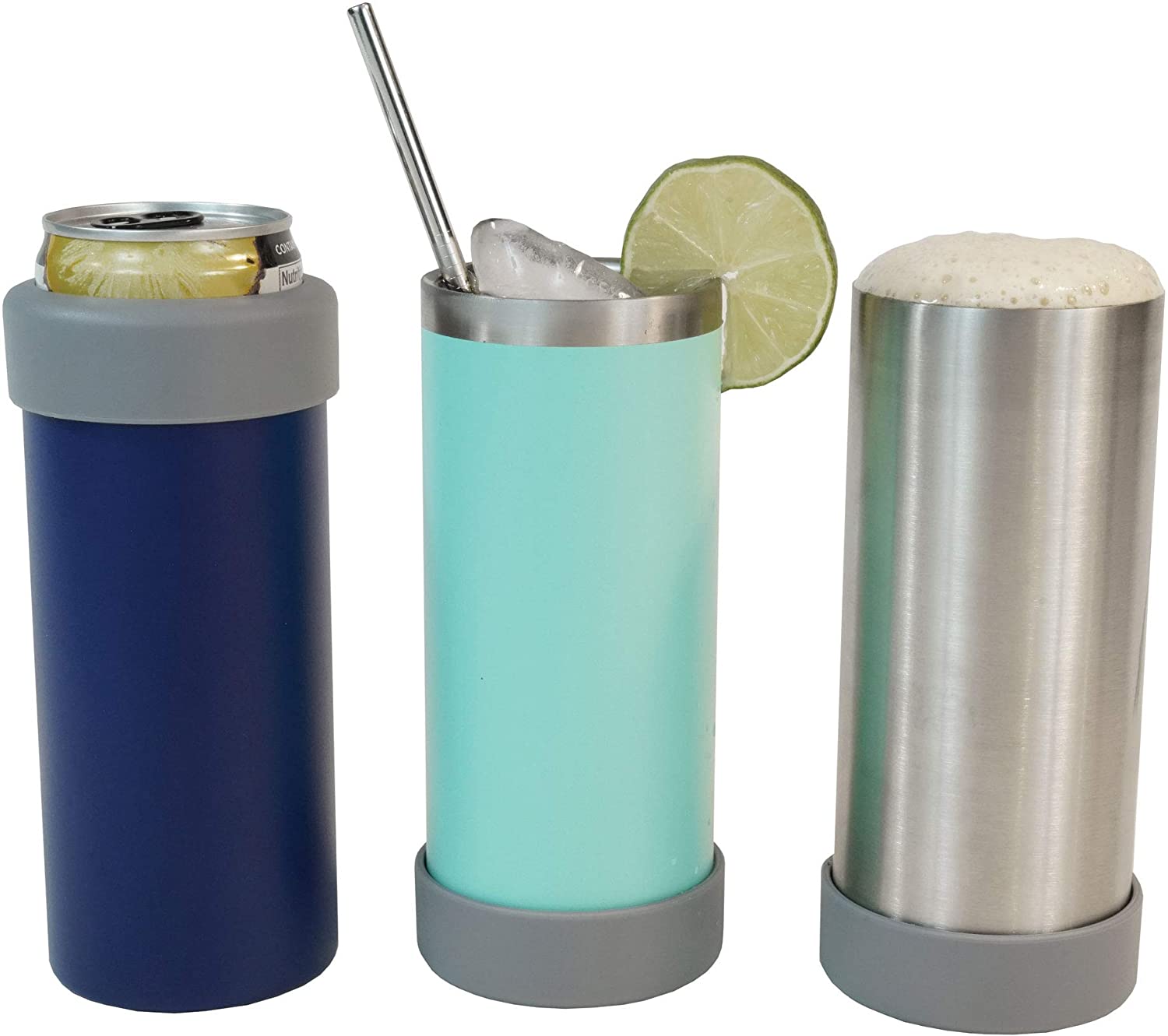 12 Oz Slim Can Stainless Steel Double Walled Insulated Can Cooler, Thermal Cup for Drinks and Skinny Cans