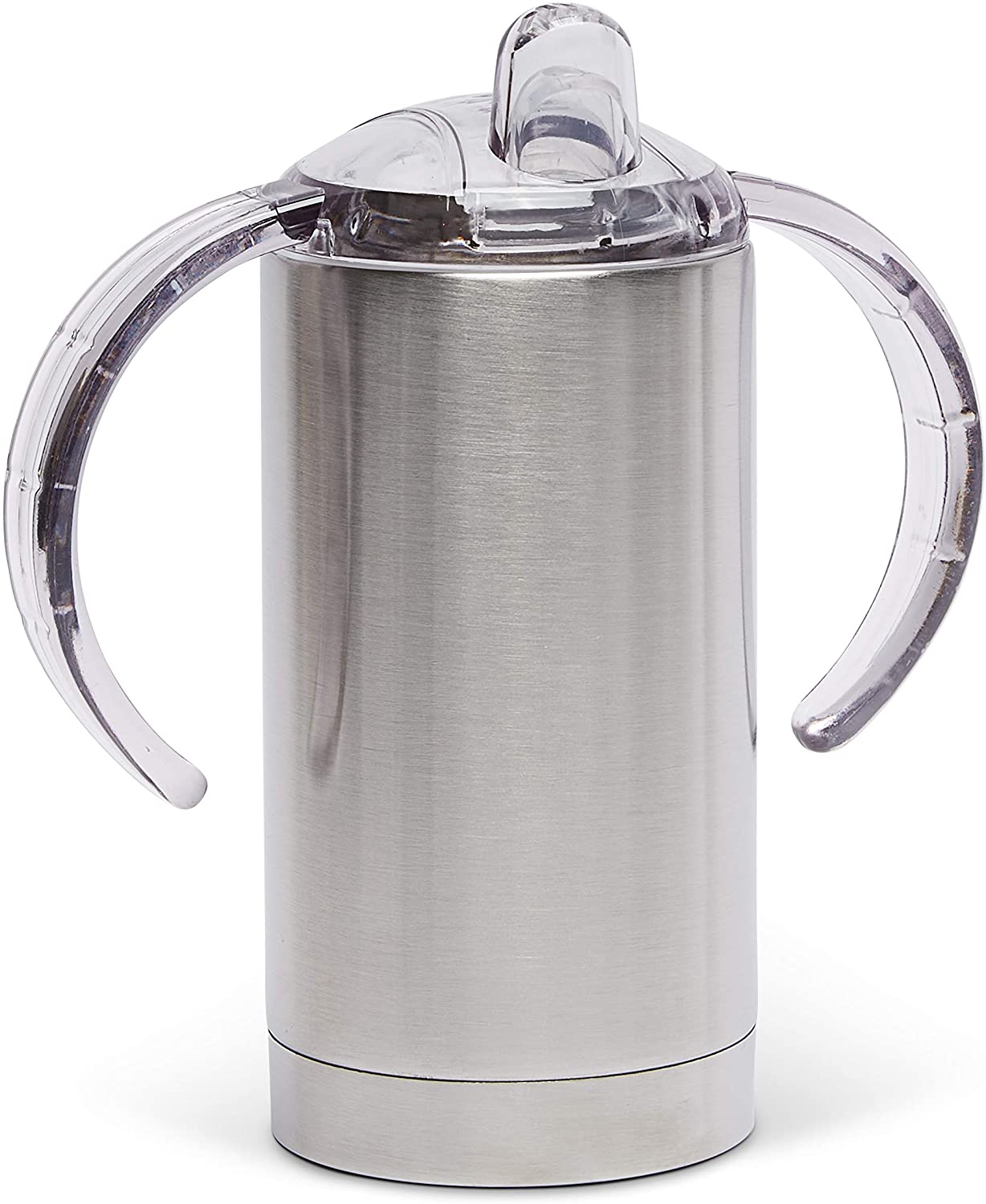 Insulated 304 Stainless Steel Sippy Cup with Handles Two Tops and Straw - 12 oz.-Spill Proof - BPA Free - Fits Car Cup Holder - Double Insulated