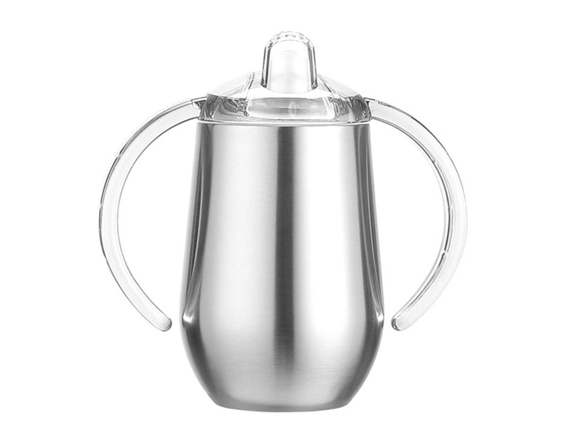Stainless Steel Sippy Cup, Double Wall Vacuum Insulated Sippy Tumble with Handle, Children's Thermos Water Cup for Water and Milk
