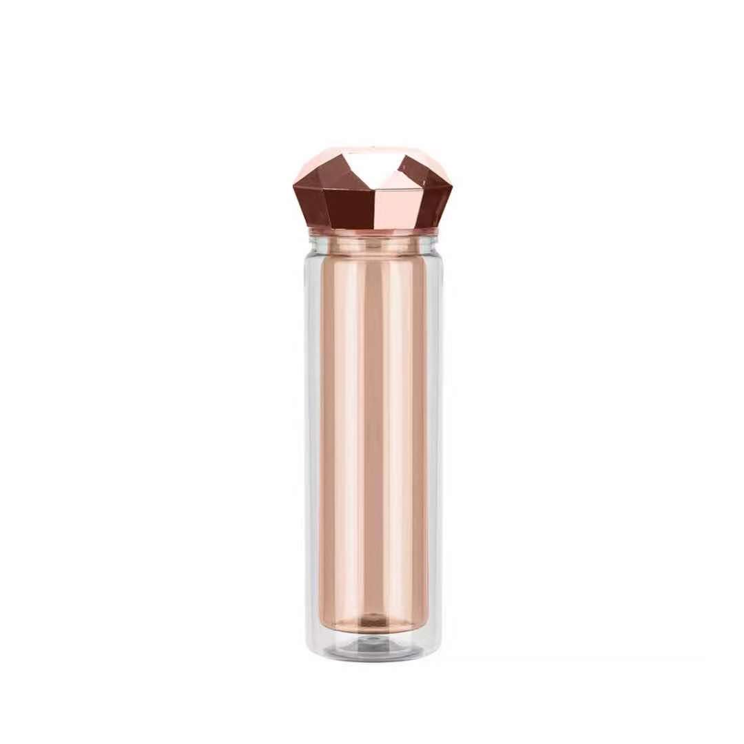 double wall plasic 17-Ounce Container with Lid for Water with diamond lid
