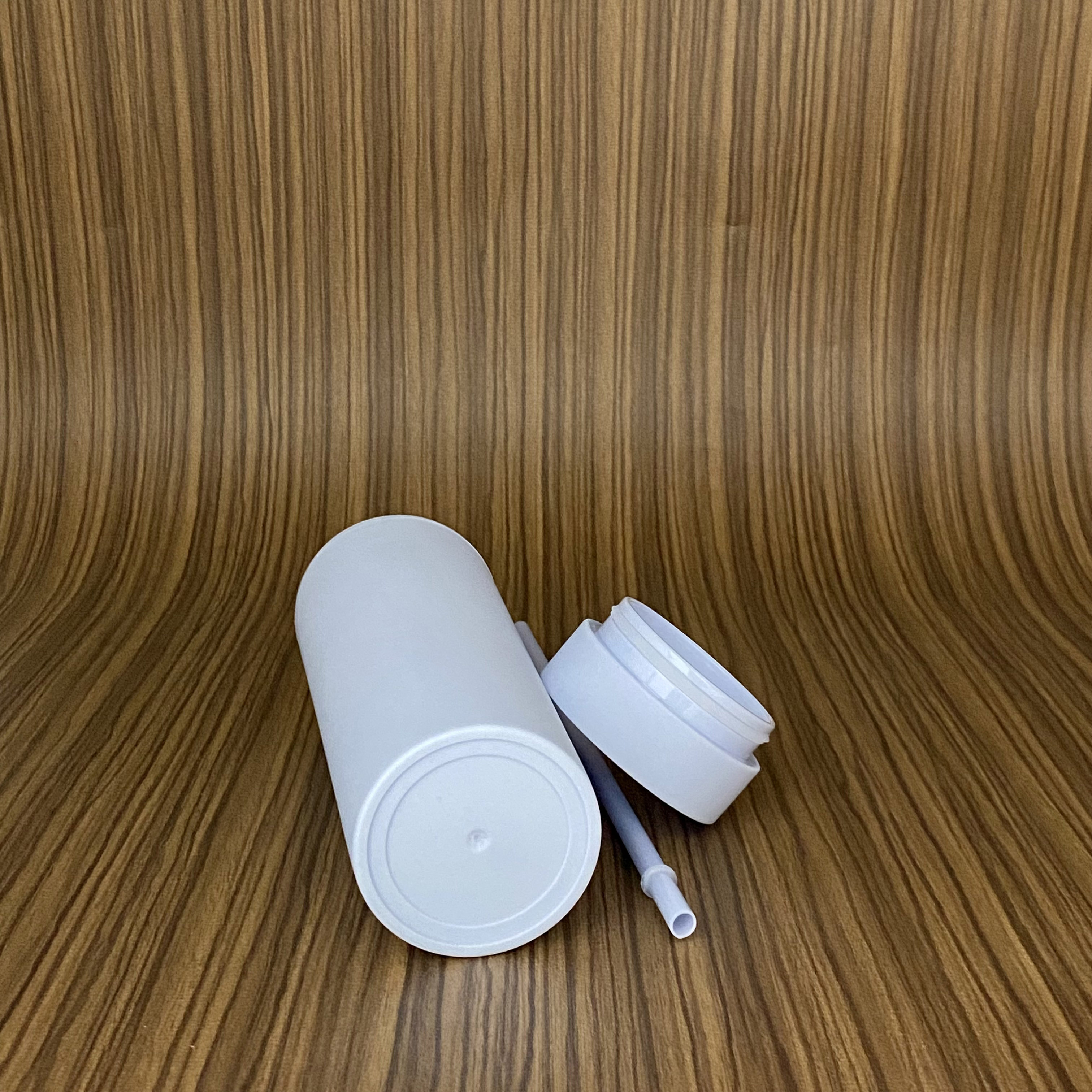 Blue SKINNY TUMBLERS Matte Pastel Colored Acrylic Tumblers 16oz Double Wall Plastic Tumblers With Straw travel mug