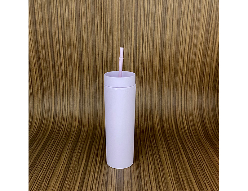 Purple SKINNY TUMBLERS Matte Pastel Colored Acrylic Tumblers 16oz Double Wall Plastic Tumblers With Straw travel mug