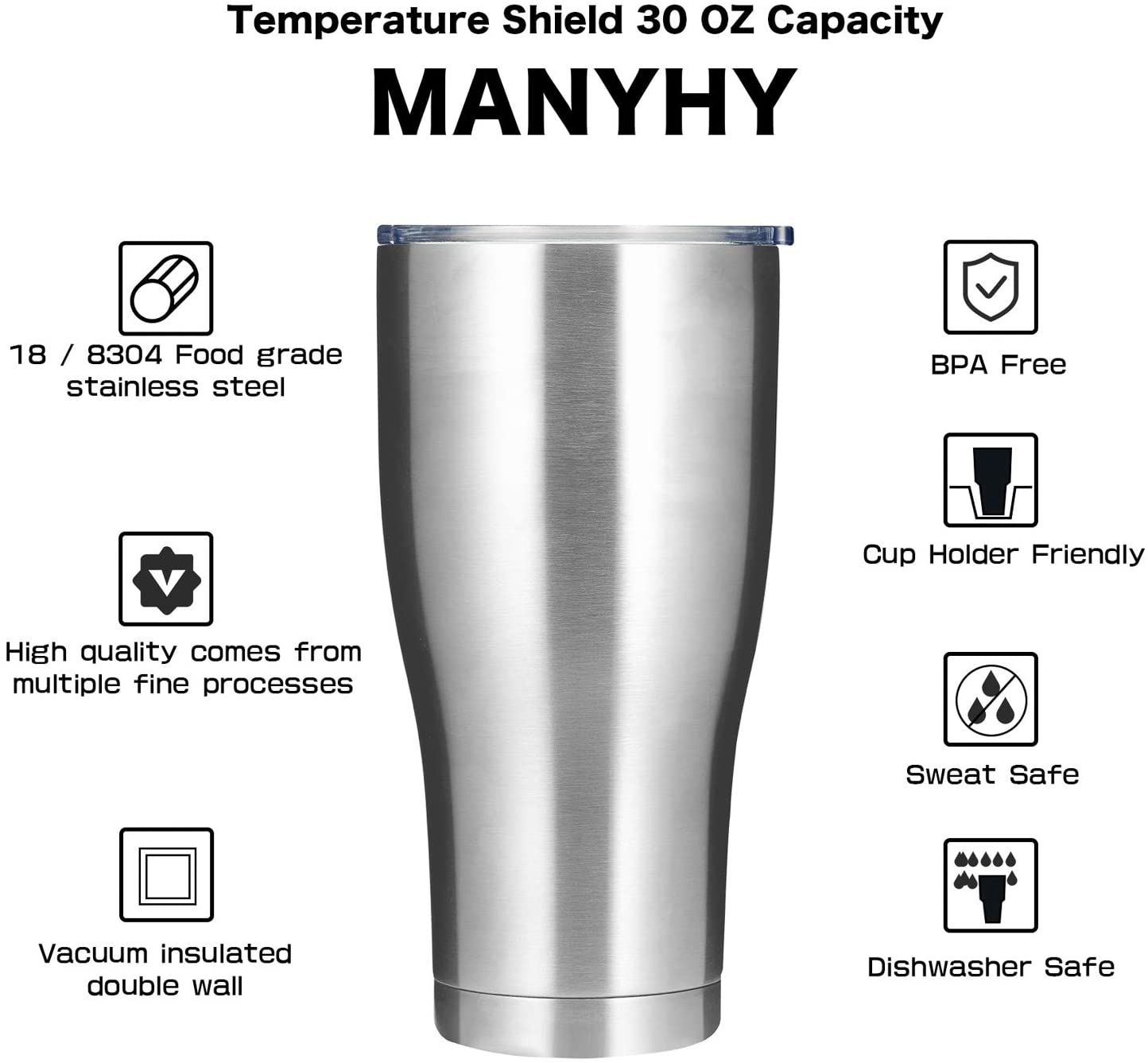 30oz Stainless Steel Insulated Tumbler 4 Pack Bulk, Large Thermal Travel Cup with lid, Straw and Brush, Double Wall Vaccum Durable Coated Coffee Mug for Cold Drinks and Hot Beverage