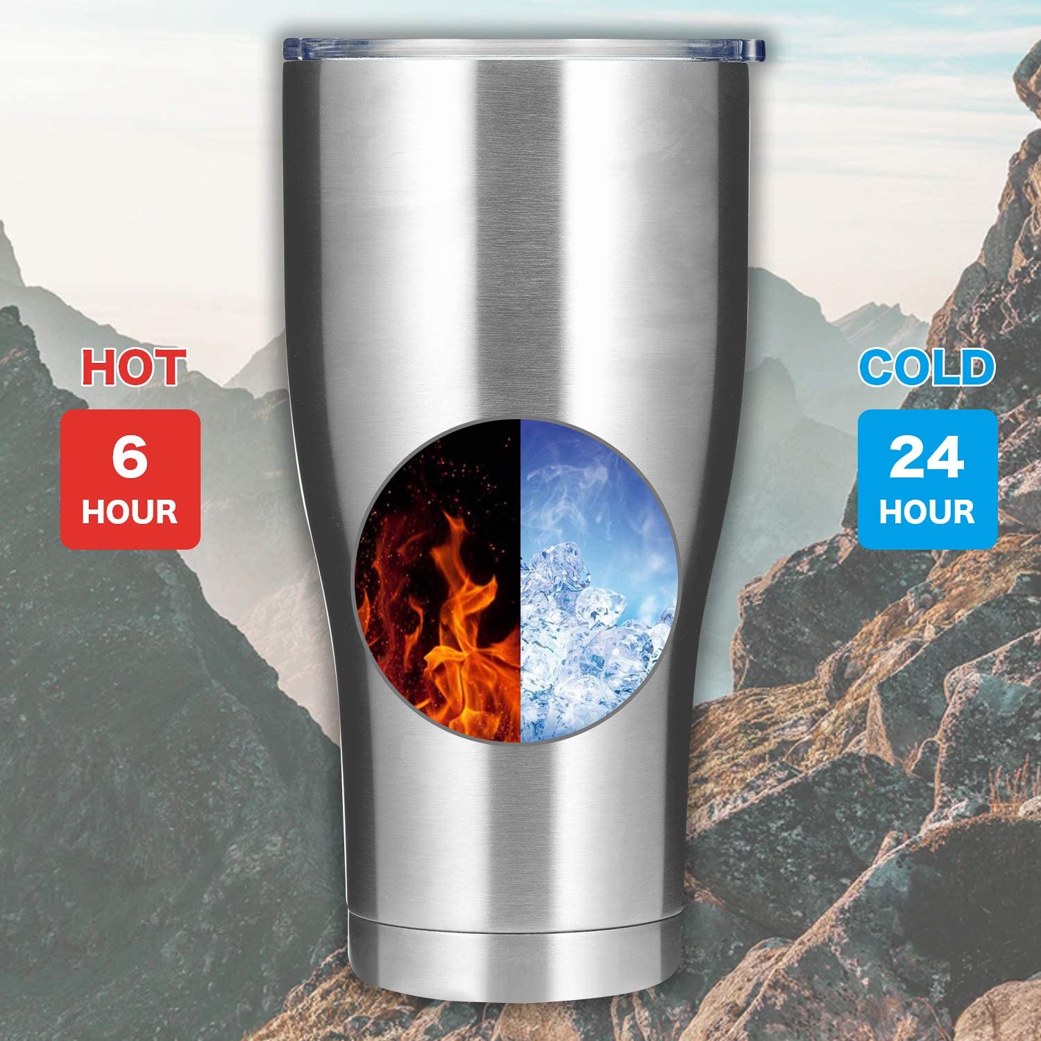 30oz Stainless Steel Insulated Tumbler 4 Pack Bulk, Large Thermal Travel Cup with lid, Straw and Brush, Double Wall Vaccum Durable Coated Coffee Mug for Cold Drinks and Hot Beverage