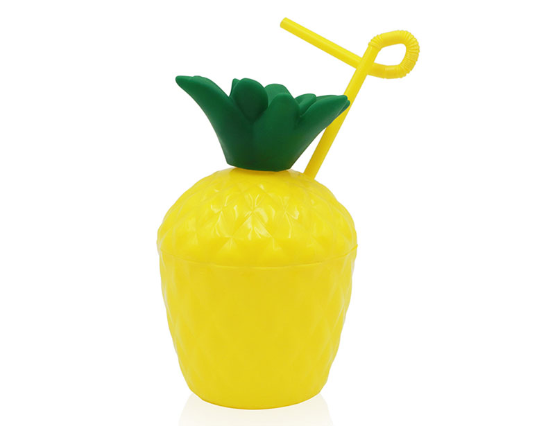 Personalized 300ml plastic straw cups pineapple plastic cups plastic party favor pineapple tumbler