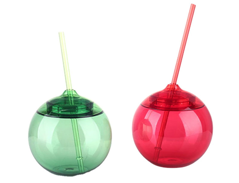 colorful options fashion bar disco round ball shape plastic cup tumbler with straw