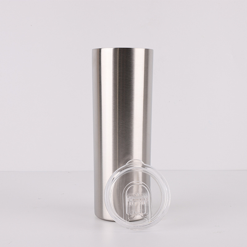 20oz Stainless Steel Double Wall Skinny Tumbler with Straw and Lid
