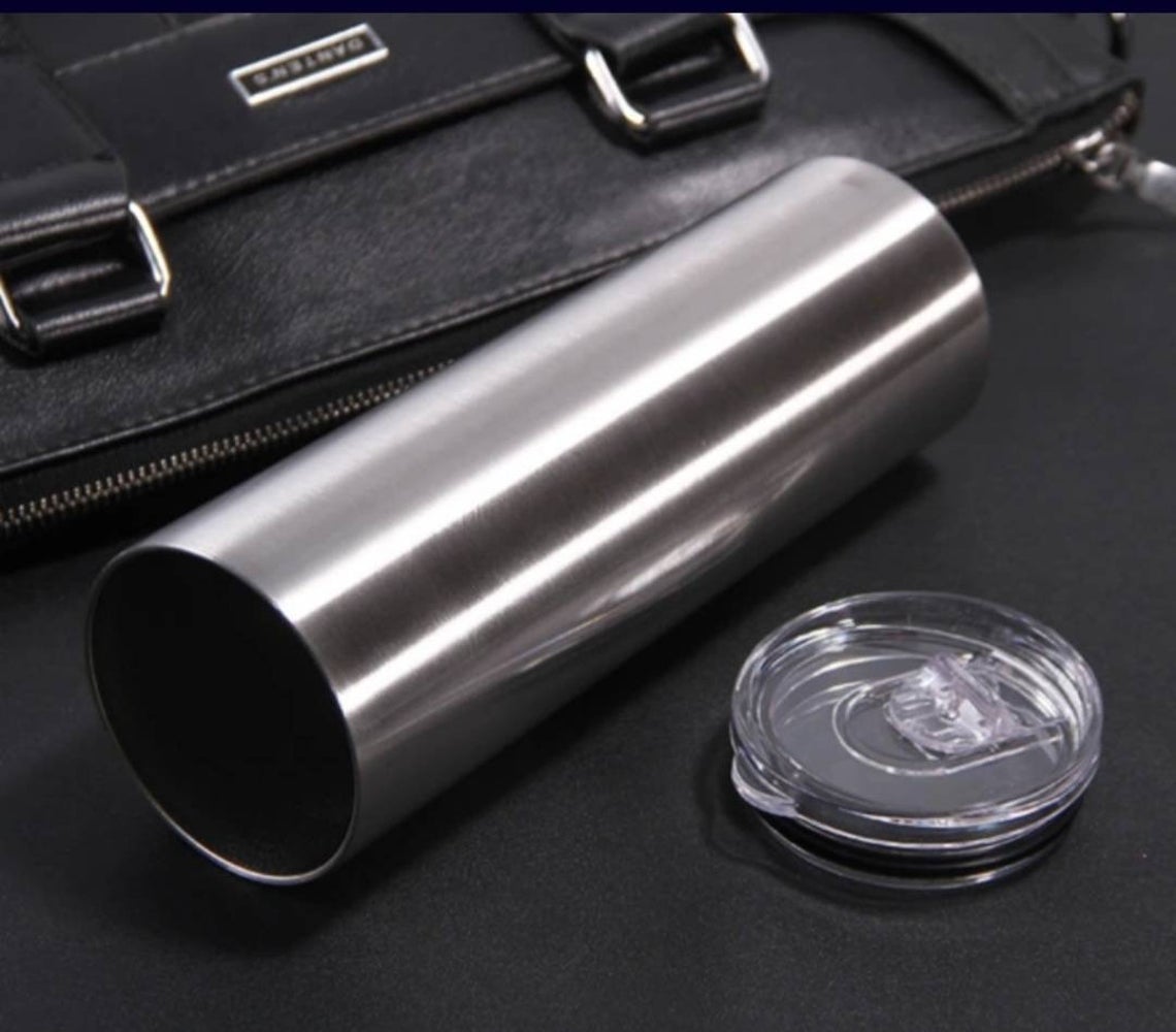 20oz Stainless Steel Double Wall Skinny Tumbler with Straw and Lid