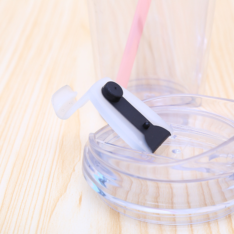 BPA Free Double Wall Clear Acrylic Plastic Skinny Tumbler with Straw Lid and Straw