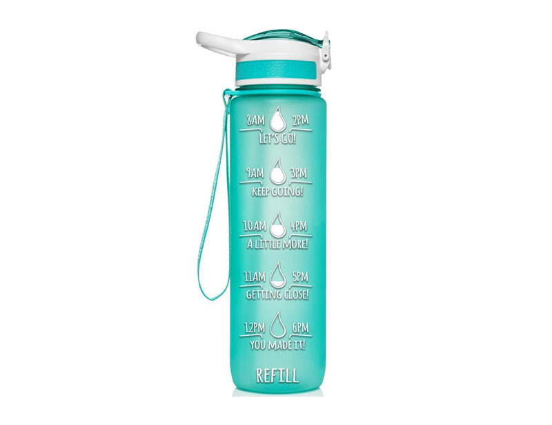 32oz Bpa Free Customized Tritan Water Bottle Sports Outdoor Gym Frosted Plastic Motivational Water Bottle With Time Marker
