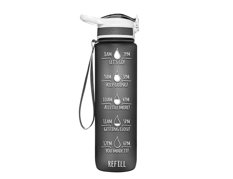 Water Bottle With Time Marker Stylish Leakproof Bpa Free Motivational Courage Water Bottle For Sport And Fitness