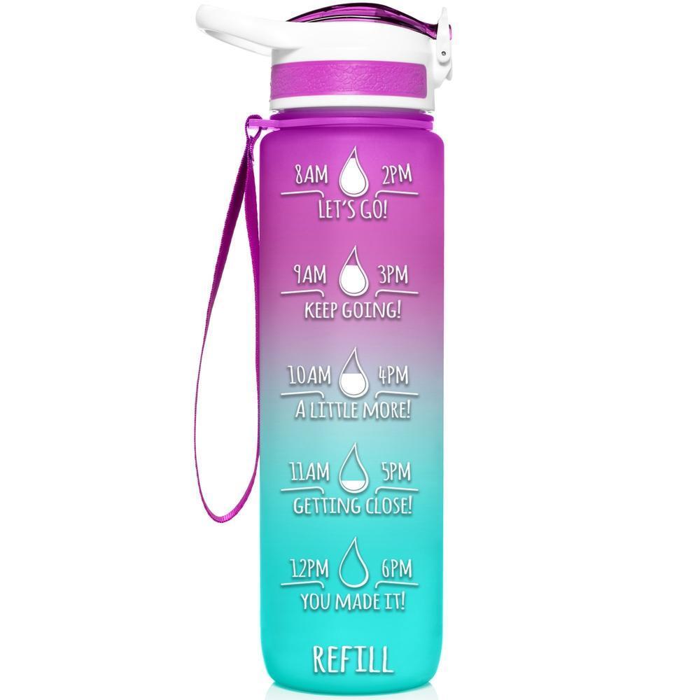 32 OZ WATER BOTTLE WITH STRAW PURPLE MINT