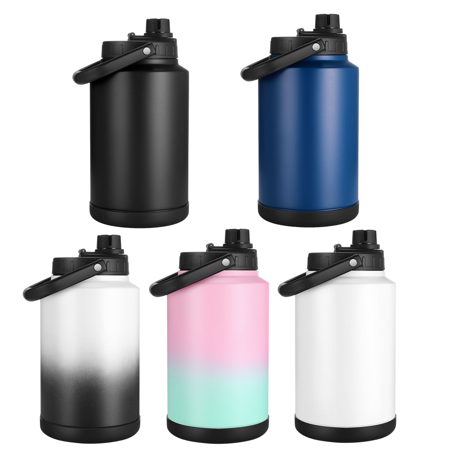128 OZ Double Wall Stainless Steel Large Capacity Gallon Water Bottle – Colorful